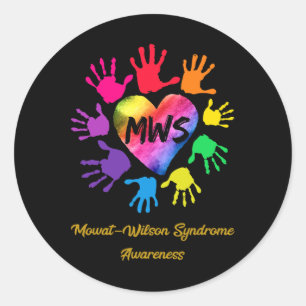 Mowat Wilson Syndrome Awareness Hands Gift  Classic Round Sticker