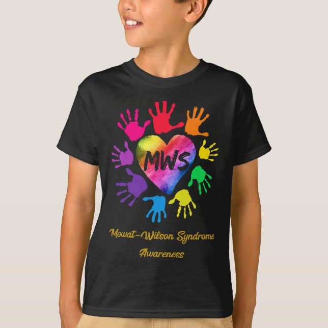 Mowat Wilson Syndrome Awareness Hands Gift  T-Shirt (Front)