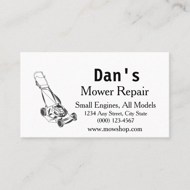 Mower and Small Engine Repair Business Card (Front)