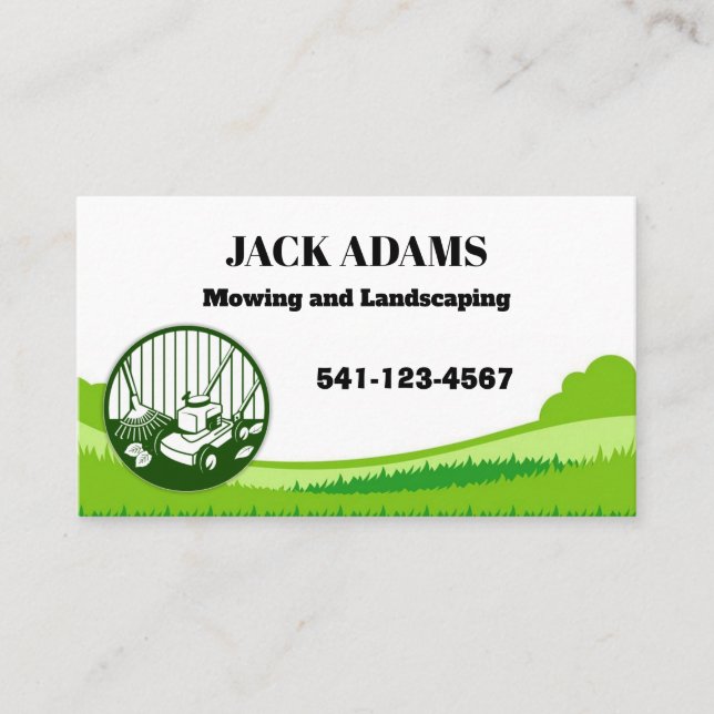 Mowing and Landscaping Business Card (Front)
