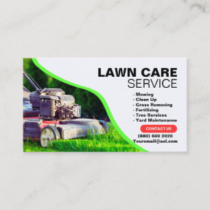 Mowing Clean Up Grass Removing Lawn care services Business Card