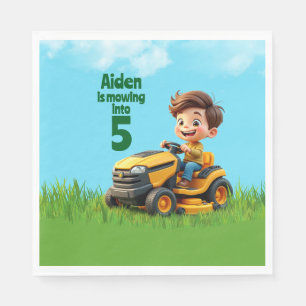 Mowing Into Lawn Mower Birthday Party Napkin