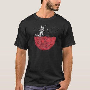 Mowing Lawn Astronaut Lawn Mower Moon Galaxy T-Shirt