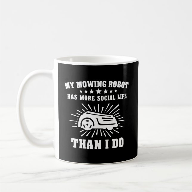 Mowing Robot Lawn Mower Robot Lawnmowing Coffee Mug (Left)
