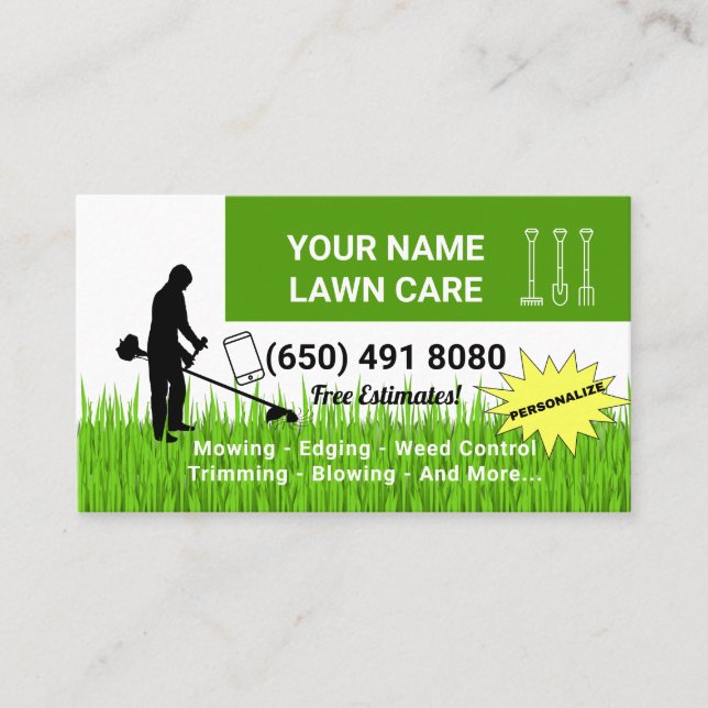 Mowing Service Business Card Gardening (Front)
