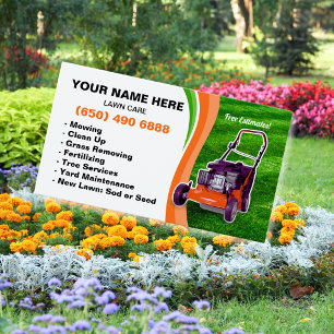 Mowing Service Business Card Lawn Care