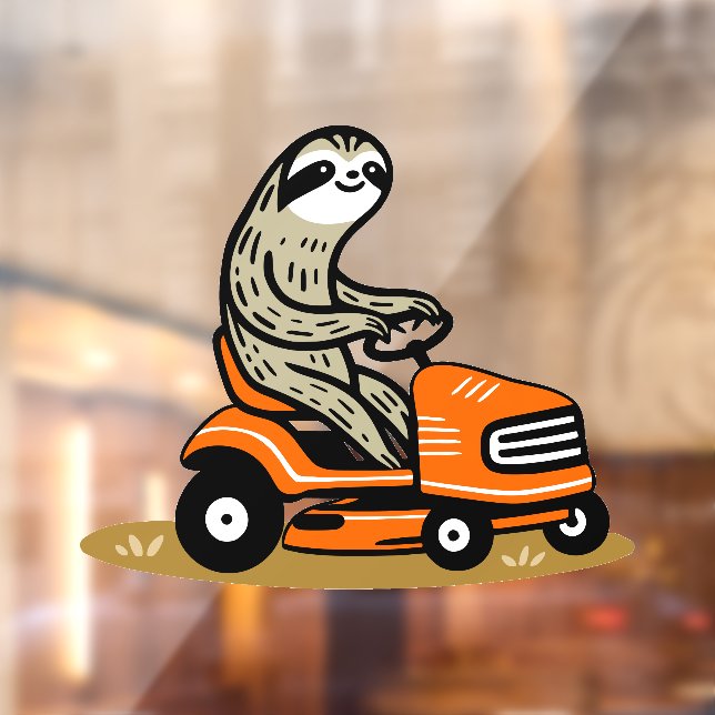 Mowing Sloth  Window Cling (Sheet 2)