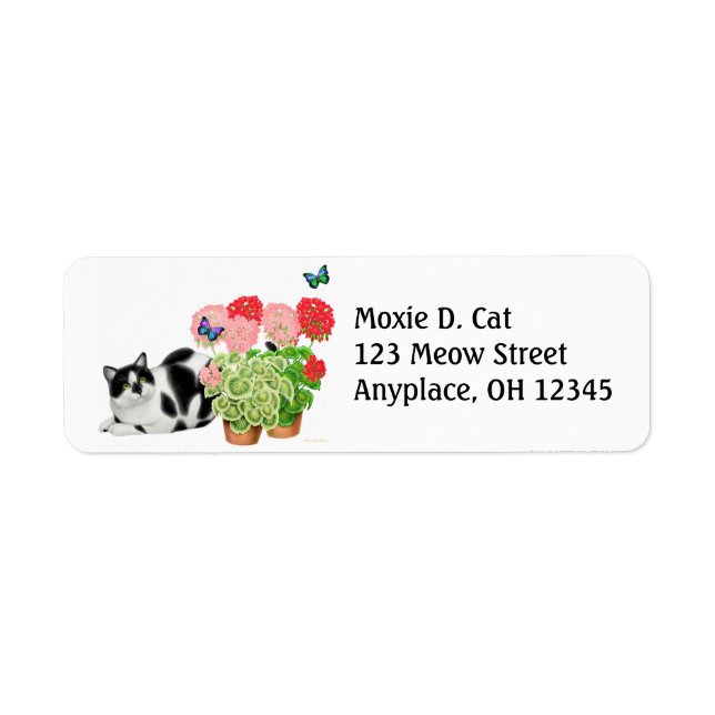 Moxie Cat with Butterflies Label (Front)