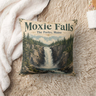 Moxie Falls The Forks Maine North Woods Throw Pillow