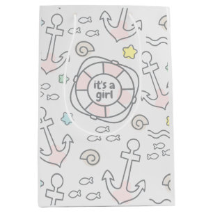 Moyen Baby Ahoy Nautical Baby Girl Cadeau Sac