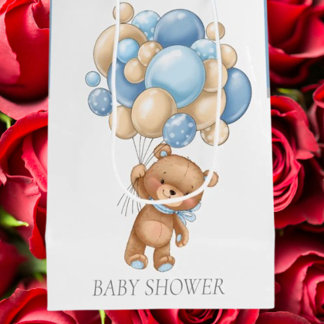 Moyen Baby shower Teddy Bearly Wait Garçon sac cadeau