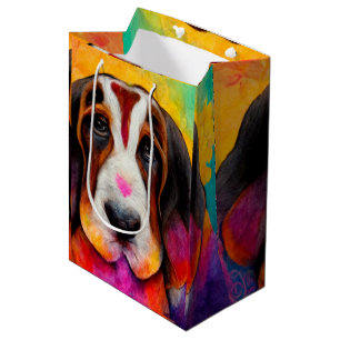 Moyen Basset hound mignon chien sac cadeau chien