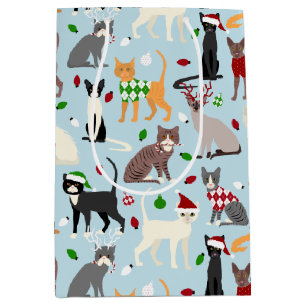 Moyen Christmas Cats Medium Cadeau sac