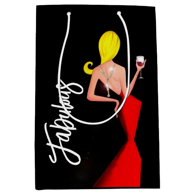 Moyen Fabuleux sac cadeau "Vin Diva" (Devant)