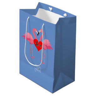 Moyen Flamant rose rose Amour Design - Sac cadeau - Moye