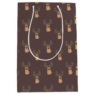 Moyen Golden Retriever Christmas Antler Cadeau sac