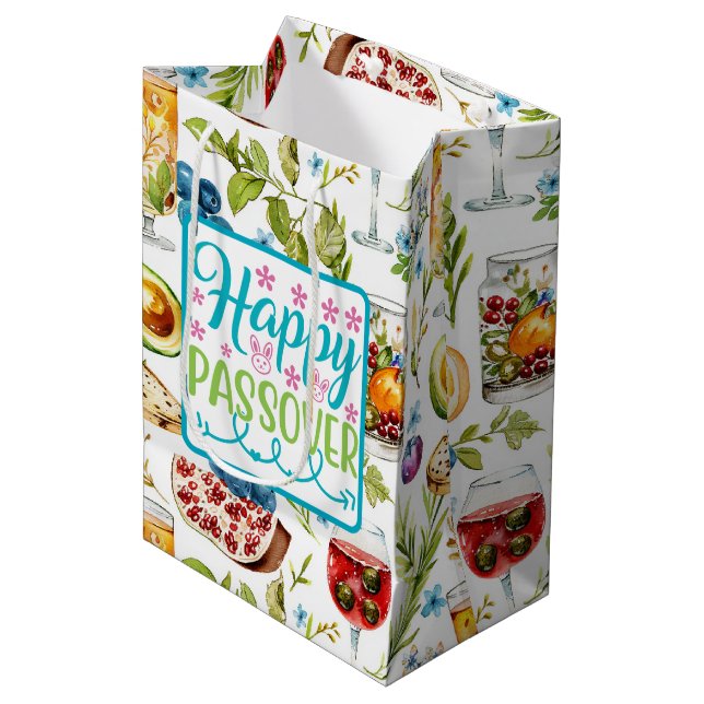 Moyen Happy Passover Cadeau Sac (Devant Angle)
