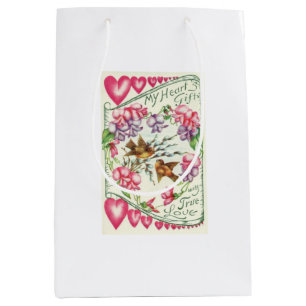 Moyen Inséparables Vintages Sac cadeau de la Saint Valen