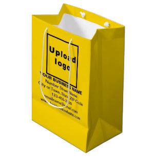 Moyen Marque d'affaires sur Sac cadeau jaune de taille m