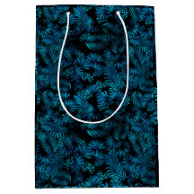 Midnight Blue Hawaiian Palms Grand Cadeau Sac