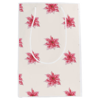 Moyen Poinsettia sac cadeau