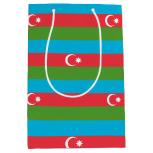 Moyen Sac à cadeau avec le drapeau de l'Azerbaïdjan