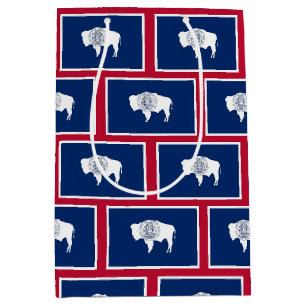 Moyen Sac à cadeau avec le drapeau du Wyoming, États-Uni