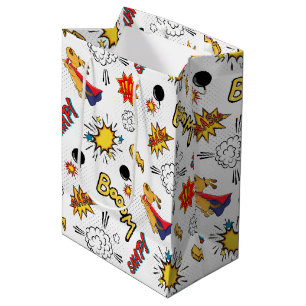 Moyen Sac Cadeau à Motif de Bande Dessinée