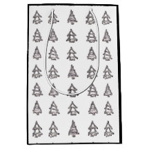 Sac cadeau arbre noir et blanc (côtés noirs)