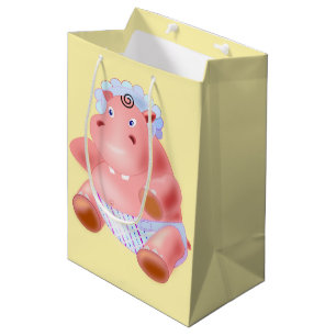 Moyen Sac cadeau avec bébé hippopotame
