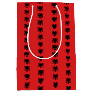 Moyen Sac cadeau avec drapeau d'Albanie