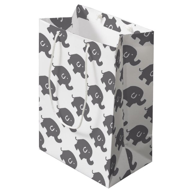 Moyen Sac cadeau Baby shower Eléphant mignon (Devant Angle)