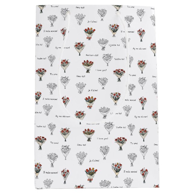 Moyen Sac cadeau Bouquet de fleurs (Devant)