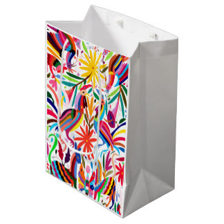 Moyen Sac cadeau couleur Otomi imprimé