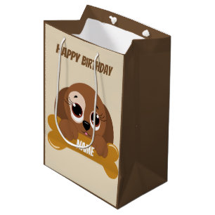 Moyen Sac cadeau d'anniversaire personnalisé Chien de Ch
