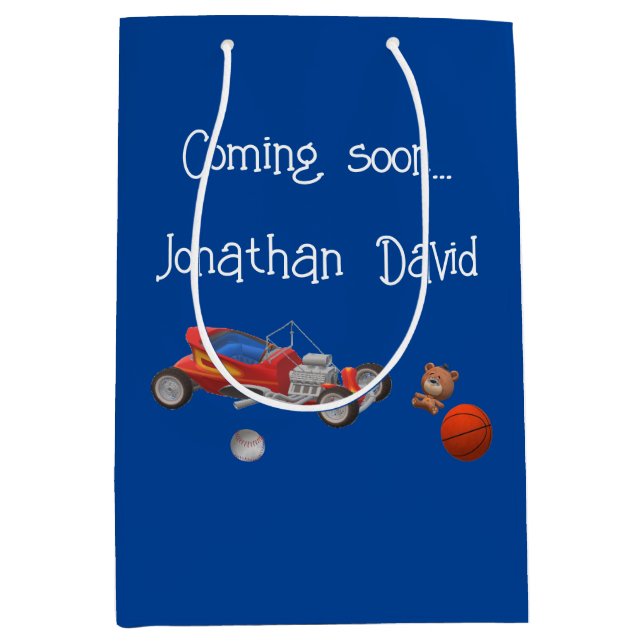 Moyen Sac cadeau de douche à thème pour jouets (Devant)