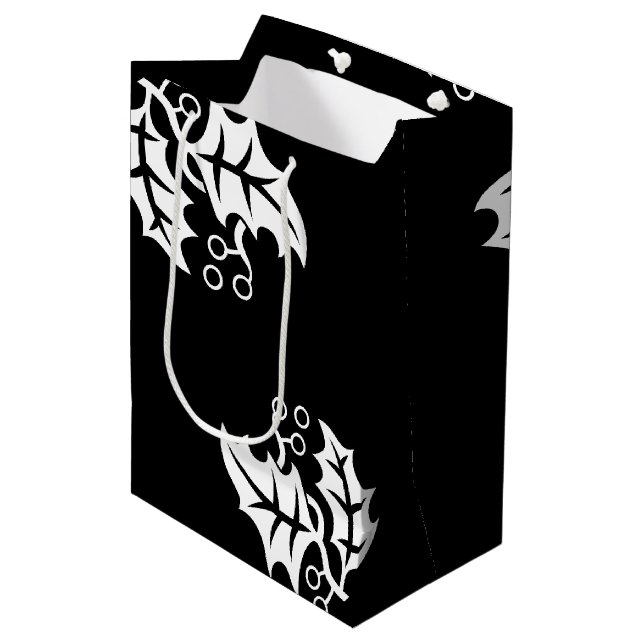 Moyen Sac cadeau de vacances Holly (Devant Angle)