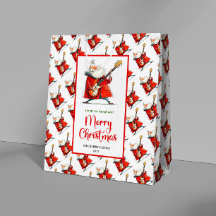 Moyen Sac cadeau festif minimaliste de Père Noël drôle e