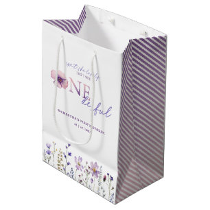 Moyen Sac cadeau fleur sauvage original premier annivers