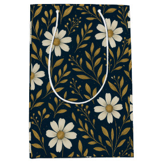 Moyen Sac cadeau Frost & Gold Daisies