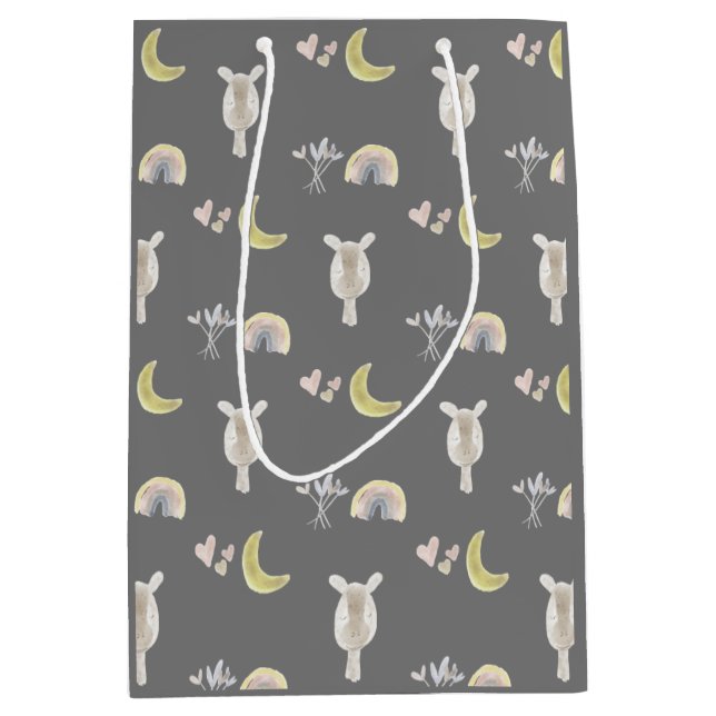Moyen Sac cadeau Giraffe & Arc-en-ciel (Devant)