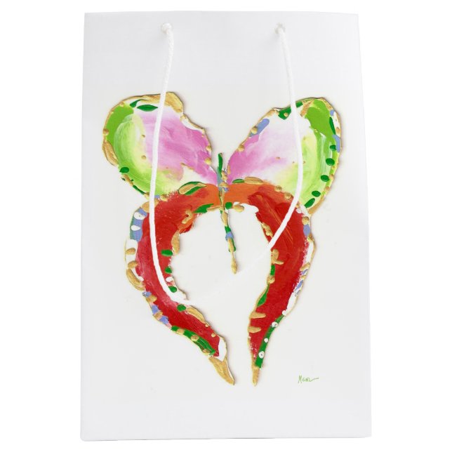 Moyen Sac cadeau Groth Butterfly. (Devant)