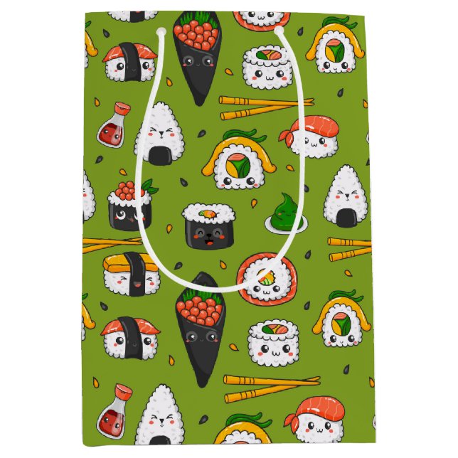 Moyen Sac cadeau Kawaii Sushi (Devant)