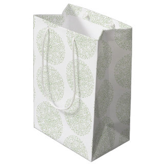 Moyen Sac cadeau Mandala vert Boho raffiné
