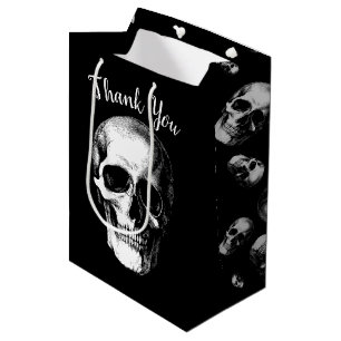 Moyen Sac cadeau Mariage Halloween gothique crâne