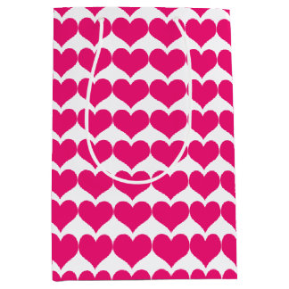 Moyen Sac cadeau Motif Coeurs mignons roses