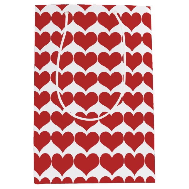 Moyen Sac cadeau Motif Red Cute Hearts (Devant)