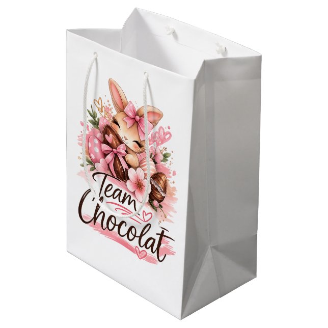 Moyen Sac Cadeau Pâques "Team Chocolat"  (Dos Angle)