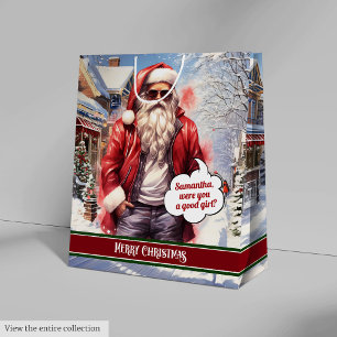 Moyen Sac Cadeau Personnalisé Drôle Père Noël Accent de 