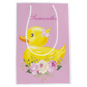 Moyen Sac cadeau personnalisé RUBBER DUCK GIRL